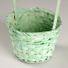 Корзина плетеная, D13х9хH30см, зеленый, бамбук - фото 9620634