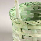 Корзина плетеная, D15х9хH31см, зеленый, бамбук - фото 9620646