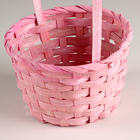 Корзина плетеная, D15х9хH31см, розовый, бамбук - фото 9620650