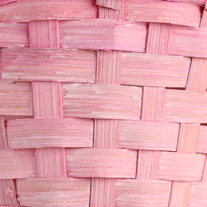 Корзина плетеная, D15х9хH31см, розовый, бамбук