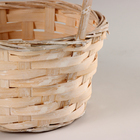 Корзина плетена, D16х10хH32см, белый, бамбук - Фото 2