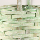 Корзина плетеная, D16х10хH32см, зеленый, бамбук - Фото 3