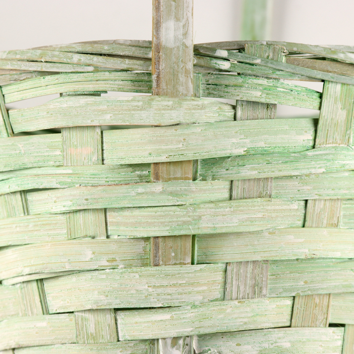 Корзина плетеная, D16х10хH32см, зеленый, бамбук