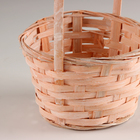 Корзина плетеная, D16х10хH32см, персиковый, бамбук - фото 23825270