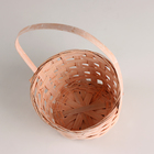 Корзина плетеная, D16х10хH32см, персиковый, бамбук - фото 23825271