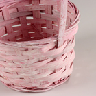 Корзина плетеная, D16х10хH32см, розовый, бамбук - фото 9620677