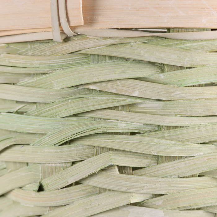 Корзина плетеная, D17x10,5хH33см, зеленый, бамбук