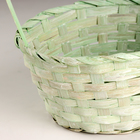 Корзина плетеная, D20х10хH33см, зеленый, бамбук - фото 9620701
