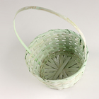 Корзина плетеная, D20х10хH33см, зеленый, бамбук - фото 23825299