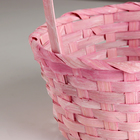 Корзина плетеная, D20х10хH33см, розовый, бамбук - фото 9620705