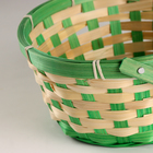 Корзина плетеная, D21хH24 см, зеленый, бамбук - фото 23825314