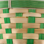 Корзина плетеная, D21хH24 см, зеленый, бамбук - фото 23825316