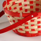 Корзина плетеная, D21хH24 см, красный, бамбук - фото 23825318