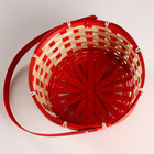 Корзина плетеная, D21хH24 см, красный, бамбук - фото 23825319