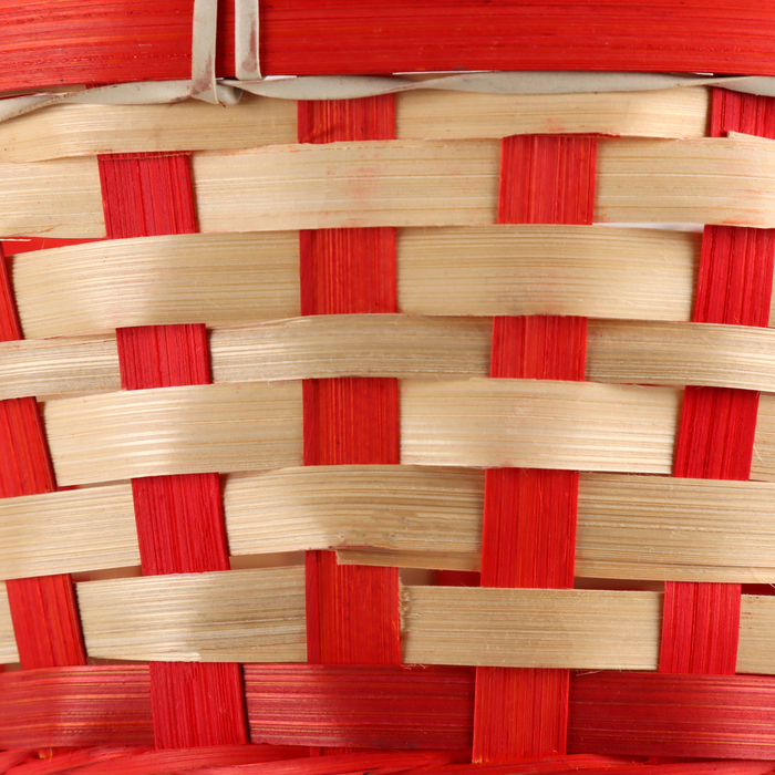 Корзина плетеная, D21хH24 см, красный, бамбук