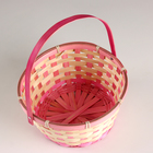 Корзина плетеная, D21хH24 см, розовый, бамбук - фото 23825323