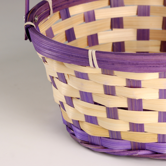 Корзина плетеная, D21хH24 см, фиолетовый, бамбук