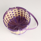 Корзина плетеная, D21хH24 см, фиолетовый, бамбук - фото 26207594