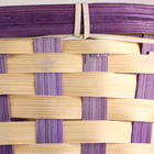 Корзина плетеная, D21хH24 см, фиолетовый, бамбук - Фото 4