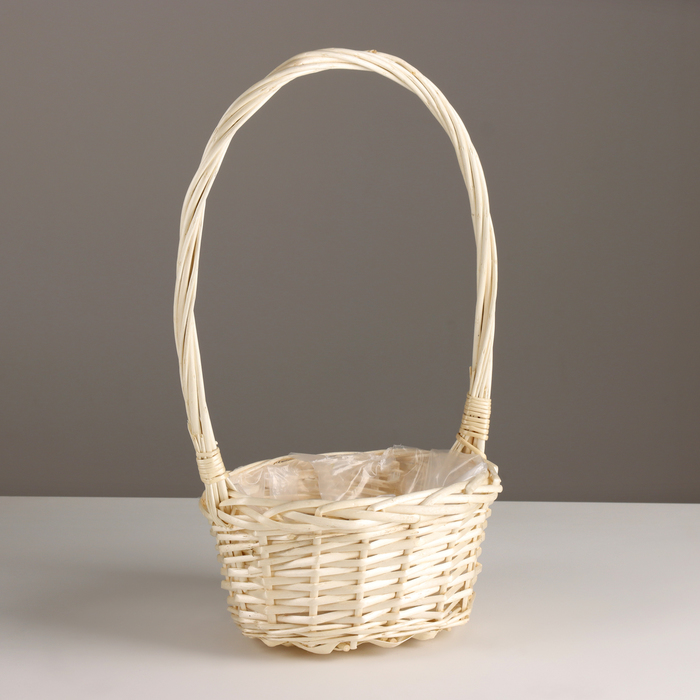 

Корзина плетеная, 20x15x11xH40 см, белый, ива