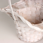 Корзина плетёная для хранения «Шляпа», 23×17×15.3 см, ручка h=14.7 см, бамбук, белая - фото 23825368