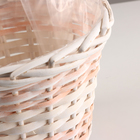 Набор кашпо плетеных из 3шт, D25xH19см, белый/персиковый, ива - Фото 4
