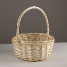 Набор корзин из 3 шт, D33x17xH40см, белый, ива - фото 23825411