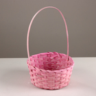 Набор корзин из 3 шт, D21х10хH36см, розовый, бамбук - фото 23825429