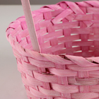 Набор корзин из 3 шт, D21х10хH36см, розовый, бамбук - фото 23825431