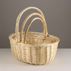 Набор корзин из 3 шт, 43x37x17xH40см, белый, ива - фото 23825458