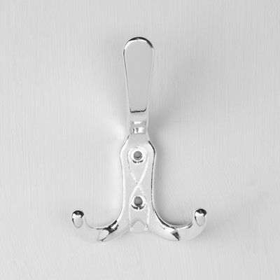 Крючок-вешалка №35, цвет хром глянец, 30 шт.