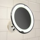 Зеркало Luazon KZ- 13, подсветка, настенное, 18 диодов, 3 режима свечения, от батареек 3×ААА - Фото 4