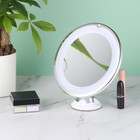 Зеркало Luazon KZ- 13, подсветка, настенное, 18 диодов, 3 режима свечения, от батареек 3×ААА - Фото 1