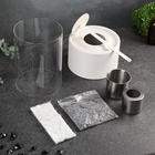 Биокамин настольный с камнями, 14×30 см, с пламегасителем, белый - Фото 2