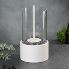 Биокамин настольный с камнями, 14×30 см, с пламегасителем, белый - Фото 3