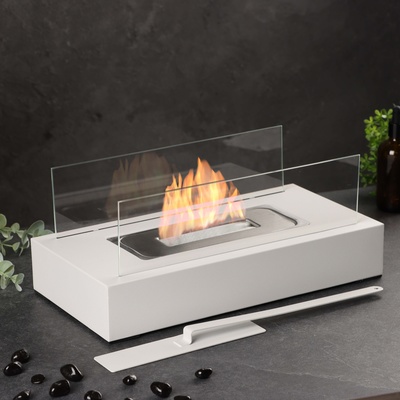 Биокамин настольный 35×18×15 см, с пламегасителем, белый