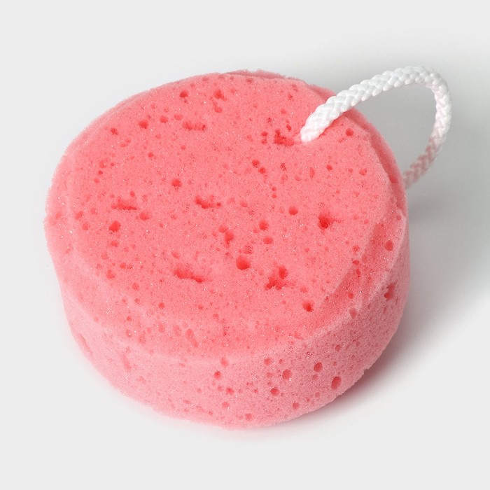Губка для тела Доляна Cookie, 11,5×5 см, цвет розовый
