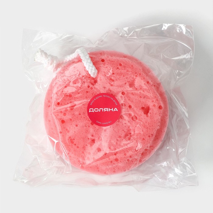Губка для тела Доляна Cookie, 11,5×5 см, цвет розовый