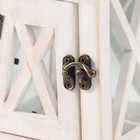 Подсвечник дерево на 1 свечу "Фонарь трапеция" белый состаренный 12,5х12,5х21 см - фото 23771361