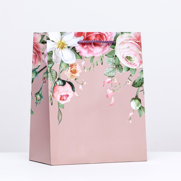 Пакет подарочный "Висячие цветы", 18 х 22,3 х 10 см - Фото 1