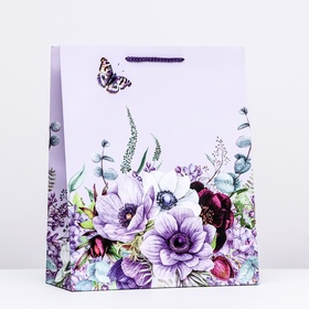 Пакет подарочный "Бабочка в цветах", 26 х 32 х 12 см