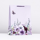 Пакет подарочный "Бабочки в цветах", 33 х 42,5 х 10 см - фото 321178761