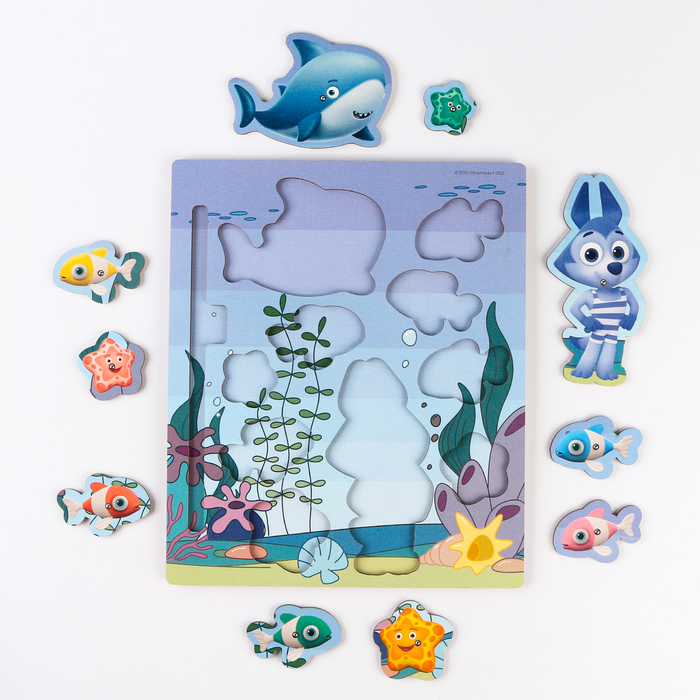 Игра-рыбалка Цветняшки «Подводный мир» 10 персонажей, поймай героев удочкой - фото 1900783622