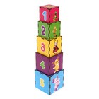 Кубик-пирамидка Лунтик 5 кубиков в наборе, изучаем цвета и счёт - фото 24819114