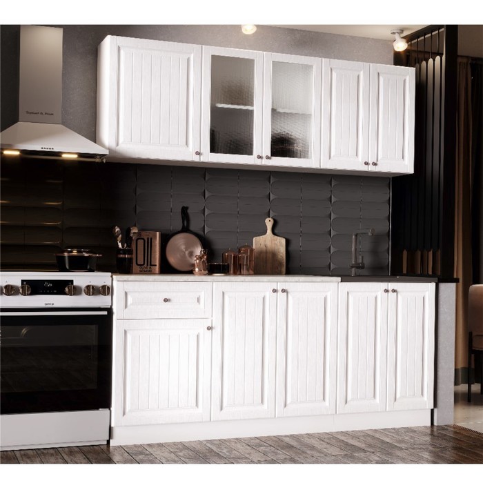 Кухонный гарнитур прямой «Хозяюшка», с столешницей, 1800 мм, цвет акация белая - Фото 1