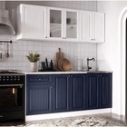 Кухонный гарнитур прямой «Хозяюшка», с столешницей, 1800 мм, МДФ, цвет акация белая/сапфир - Фото 1