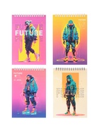 Блокнот А5, 60 листов, на гребне, обложка из мелованного картона, плотность 60 г/м², МИКС - Фото 5