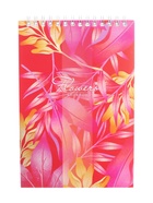 Блокнот А5, 60 листов в клетку, на гребне «Цветы», обложка мелованный картон, блок 60 г/м² - Фото 1