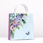 Пакет "Бабочка и цветы",  мягкий пластик, 25 х 24 х 9 см, 140 мкм - фото 321179270