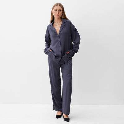 Костюм женский (рубашка, брюки) MINAKU: Casual Collection, размер 44, графит